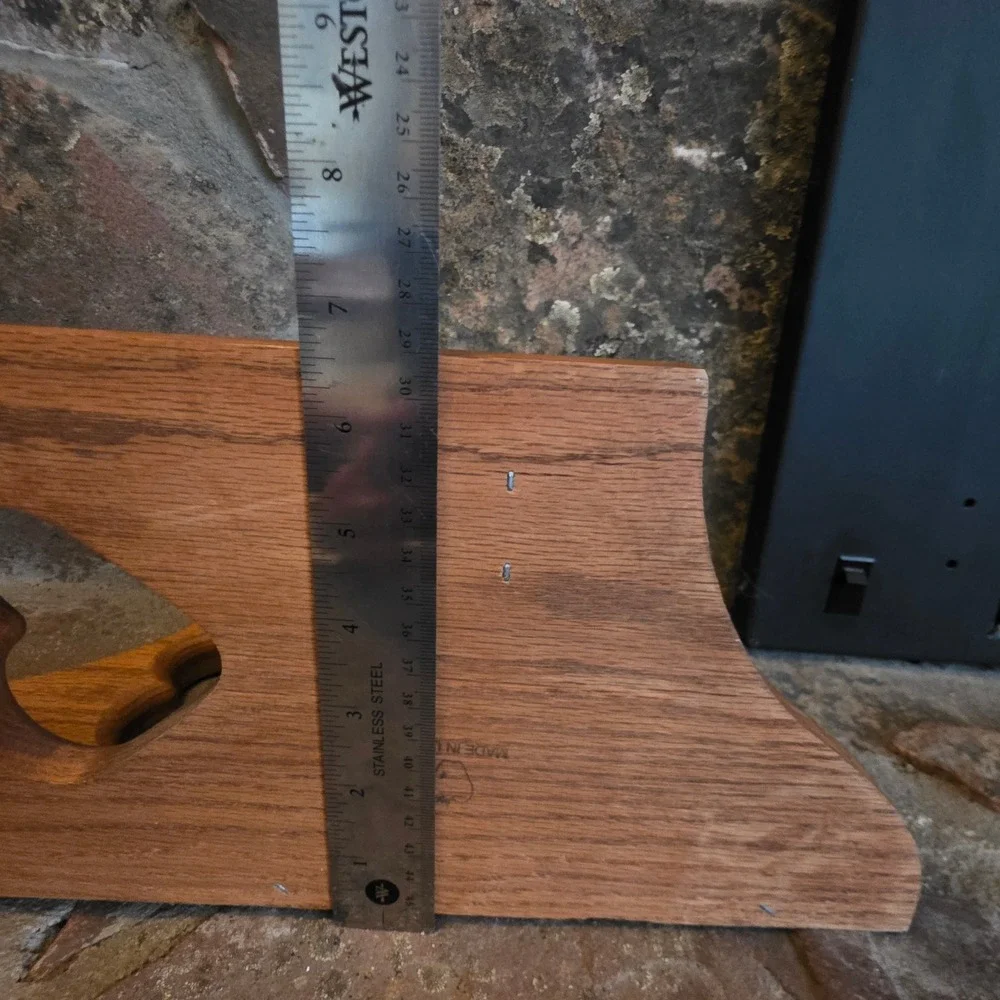 Vintage Oak Wood Corner Shelf Heart Cutouts Cottagecore Wall Mount Made in USA